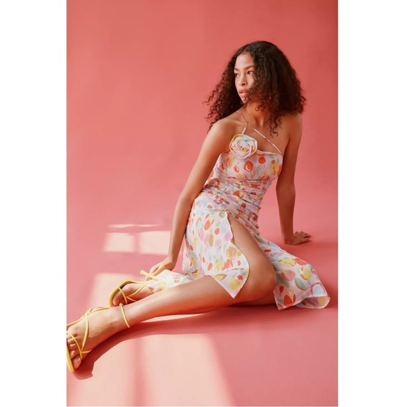 For Love & Lemons Desmona Floral Midi Dress Size Medium NWT Dainty Coquette - Picture 5 of 17